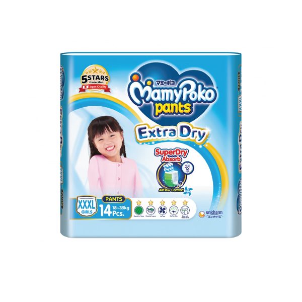 Mamy Poko Pants Extra Soft Diapers Girl XXXL 14pcs pack Online