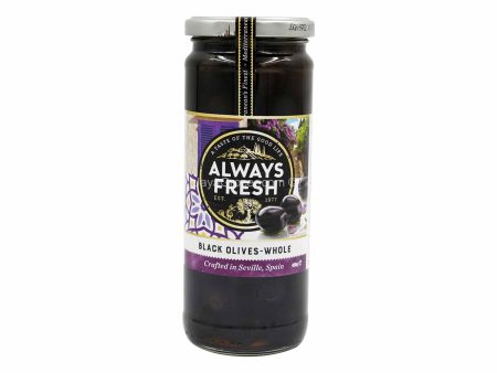 Always Fresh Whole Black Olives 450g Online now