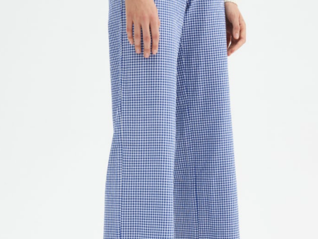 Blue Gingham Trousers Cheap