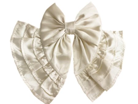 Evangeline Satin Ruffle Hair Bow Online now