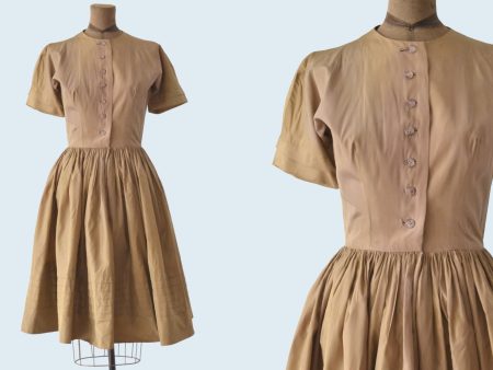 1950s Gold Satin Dress size XS Online