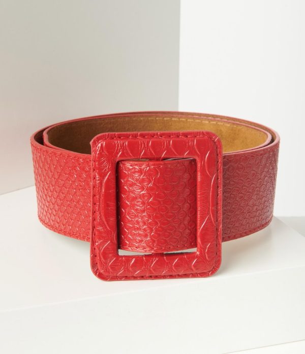 Red Texture Belt Sale