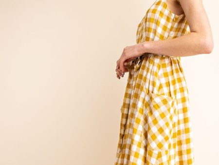 Yellow Plaid Dress Hot on Sale