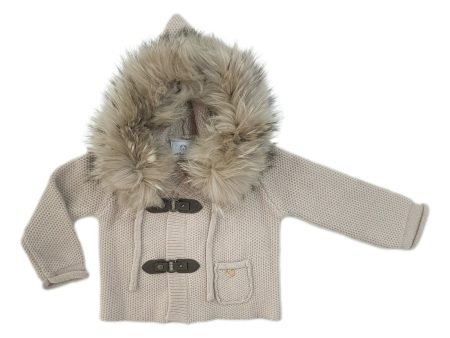 Honeycomb Beige Cashmere Pram Coat with Beige Trim For Discount