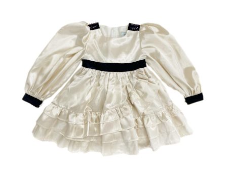 Evangeline Satin Champagne Ruffle Dress For Cheap