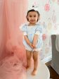 Charlotte Baby Blue Linen Romper For Discount