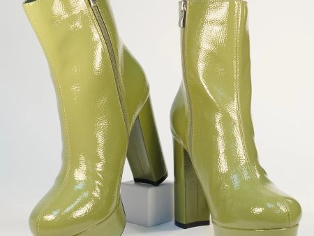 Avocado Green Platform Boots For Cheap