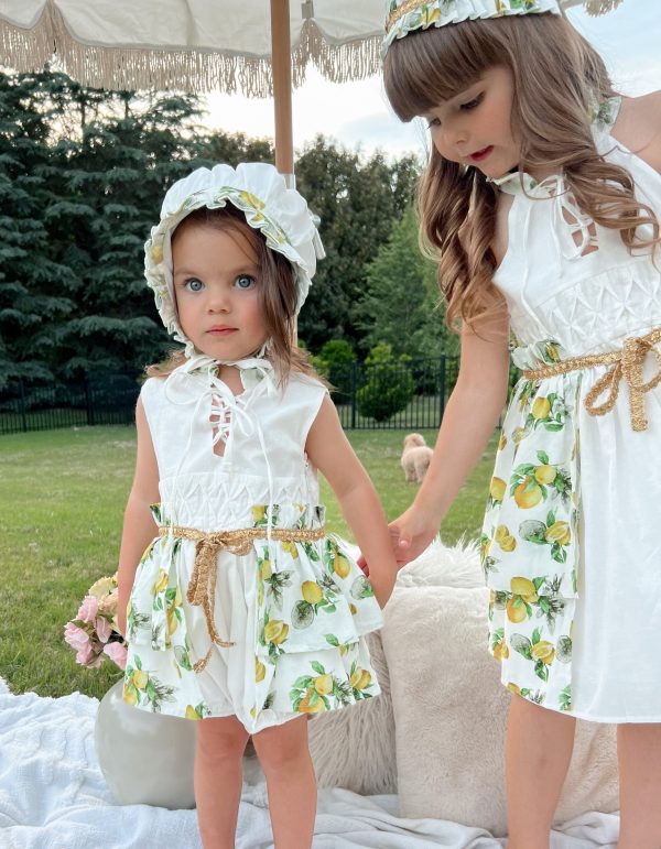 Amalfi Lemon Print Linen Romper Online Hot Sale