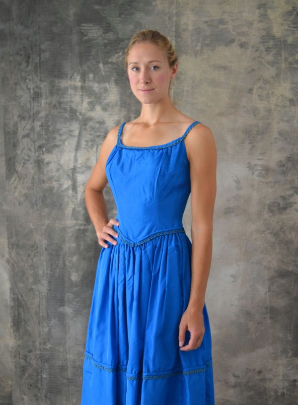 1960s Blue Satin Dress Cheap