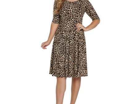 Retro Leopard Print Dress Cheap