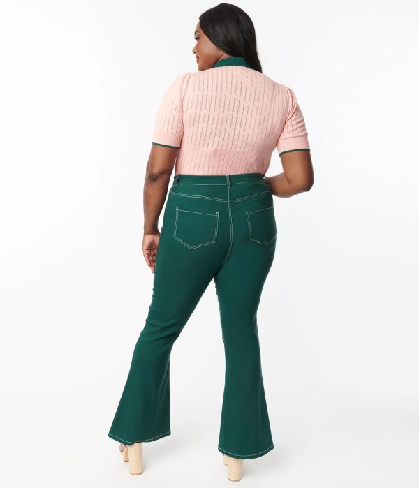 Dark Green Majors Flare Pant For Sale