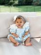 Charlotte Baby Blue Linen Romper For Discount