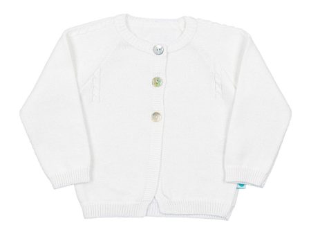 White Cotton Knit Cardigan For Discount