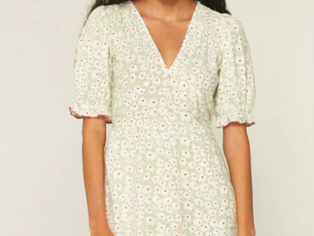 Sage Green Floral Sundress Cheap