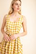 Yellow Plaid Dress Hot on Sale