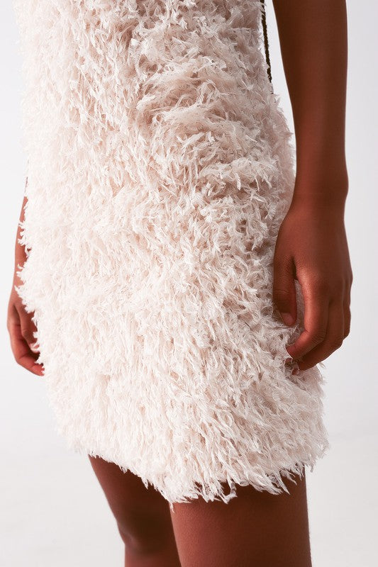 Faux Feather Mini Dress Online Hot Sale