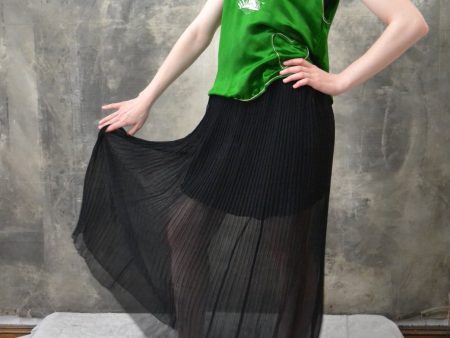 1920s Black Sheer Long Skirt Fashion