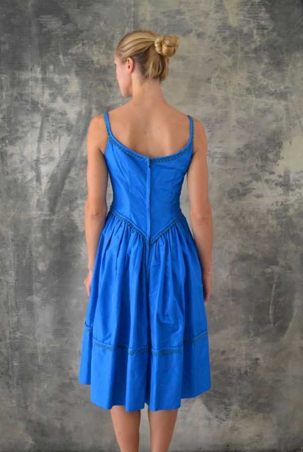 1960s Blue Satin Dress Cheap