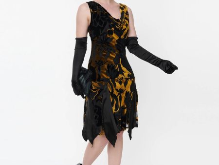 Gold Velvet Hemingway Dress For Cheap