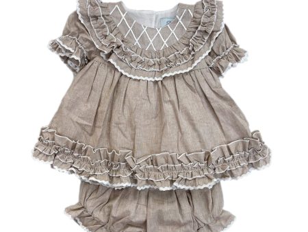 Ashlyn Tan Linen Top and Shorts Set Online Sale