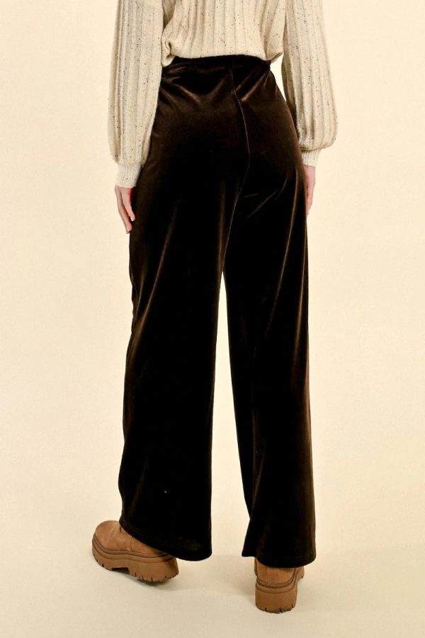 Chocolate Brown Velvet Pants For Discount