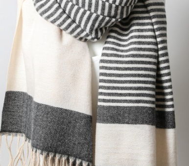 Stripe Woven Tassel Scarf on Sale