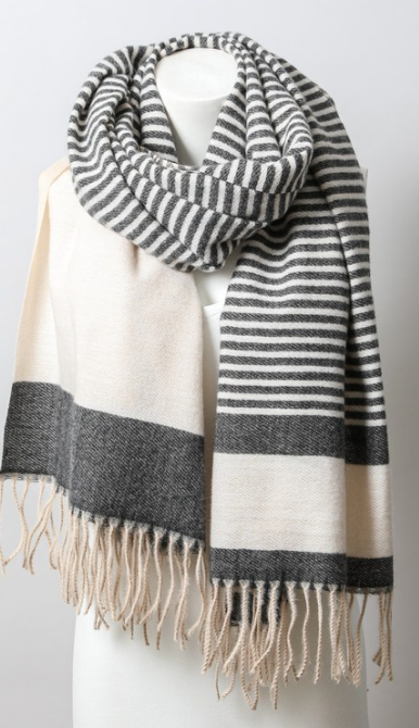 Stripe Woven Tassel Scarf on Sale