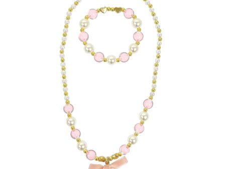 Pink Ballerina Pearl Bracelet and Necklace Set Online now