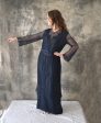 1920s Navy Silk Beaded Flapper Dress Discount