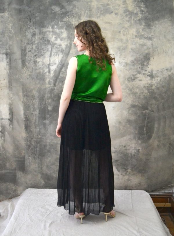 1920s Black Sheer Long Skirt Fashion