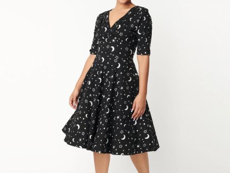 Galaxy Print Delores Swing Dress Sale