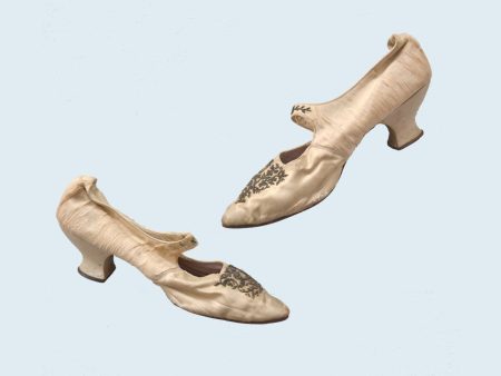 Victorian Cream Silk Wedding Shoes Supply