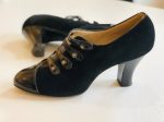 1920s flapper women’s suede and patent leather shoes sz5 on Sale