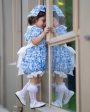 Jaylin Blue and White Linen Romper Cheap