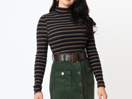 Stripe Turtleneck Cherie Top Cheap