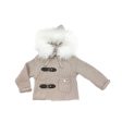 Honeycomb Beige Cashmere Pram Coat with Faux Fur Trim For Cheap