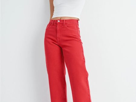 Red Relaxed Leg Jeans Cheap