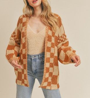 Oversized Checkerboard Cardigan Hot on Sale