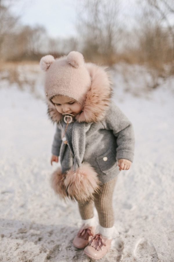 Dusty Pink Cashmere Teddy Hat For Sale