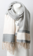 Stripe Woven Tassel Scarf on Sale