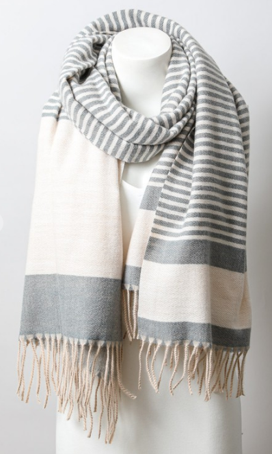 Stripe Woven Tassel Scarf on Sale