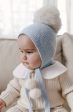 Honeycomb Blue Cashmere Bonnet For Cheap