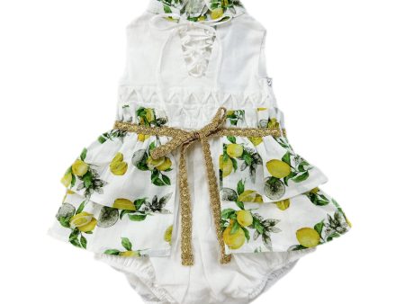 Amalfi Lemon Print Linen Romper Online Hot Sale