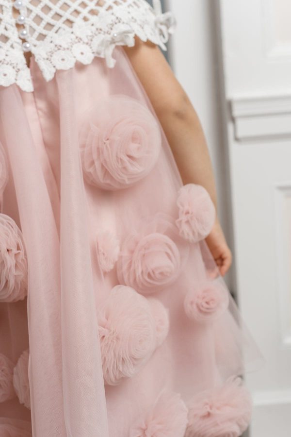 Rosa Pink Tulle Flower Dress Hot on Sale