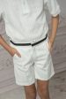 Alex White Shorts With Black Contrast Line Sale