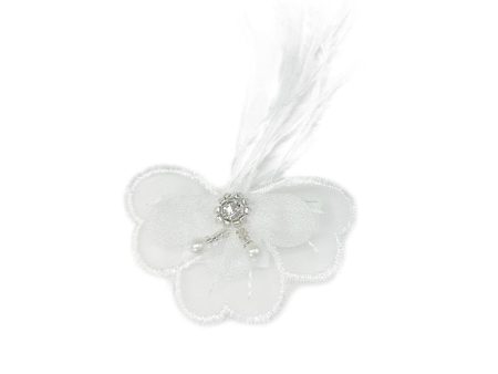 Constanza White Feather Hair Clip For Sale