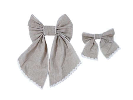 Ashlyn Linen Hair Bows For Sale