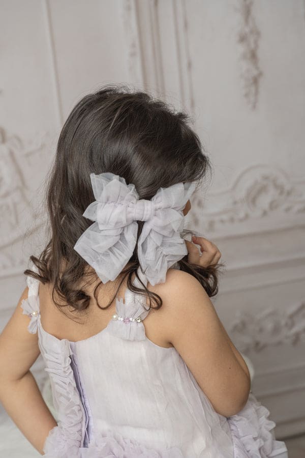 Ariel Ruffle Tulle Hair Bow Sale