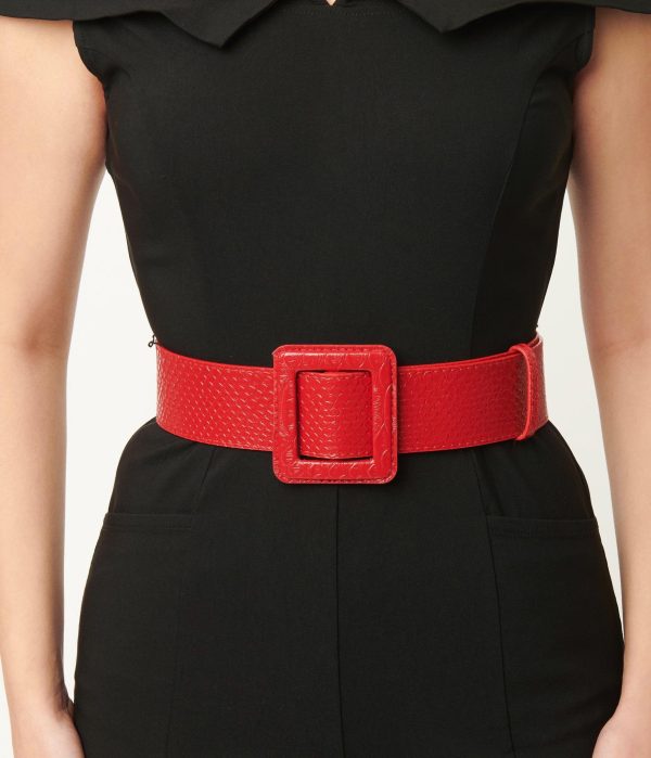 Red Texture Belt Sale