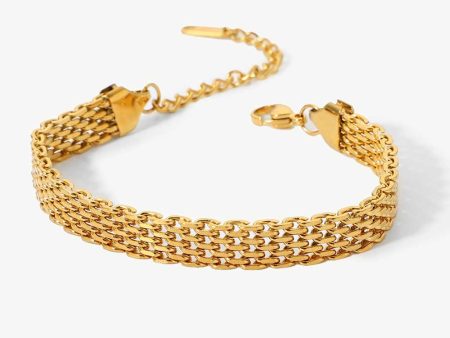 18K Gold-Plated Wide Chain Bracelet Online Sale